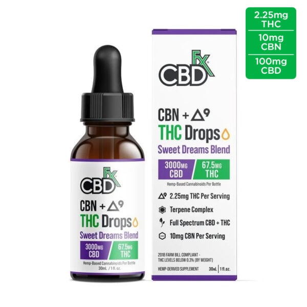 Delta-9 THC Oil Drops + CBN + CBD: Sweet Dreams Blend 3000mg