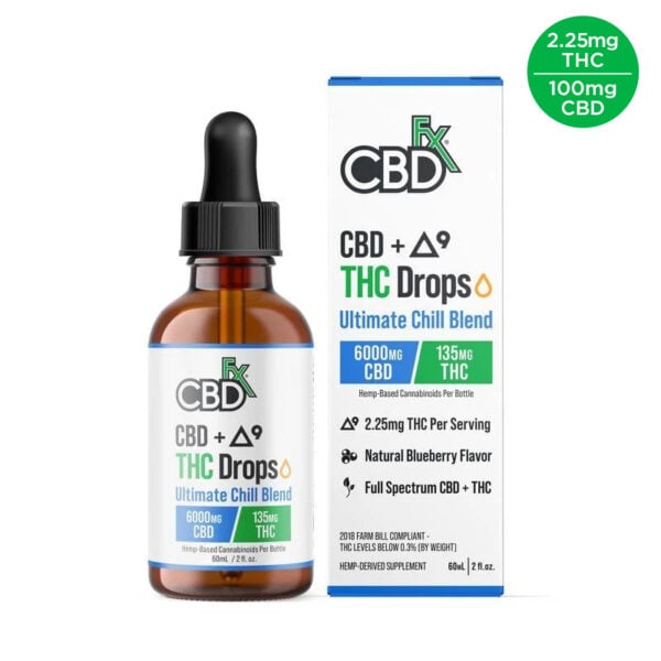 Delta-9 THC Oil Drops + CBD: Ultimate Chill Blend 6000mg