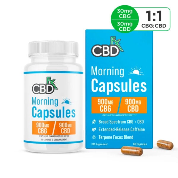 CBD + CBG Morning Capsules For Energy & Focus 900mg