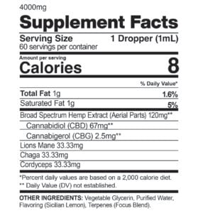 focus mushroom tincture mg