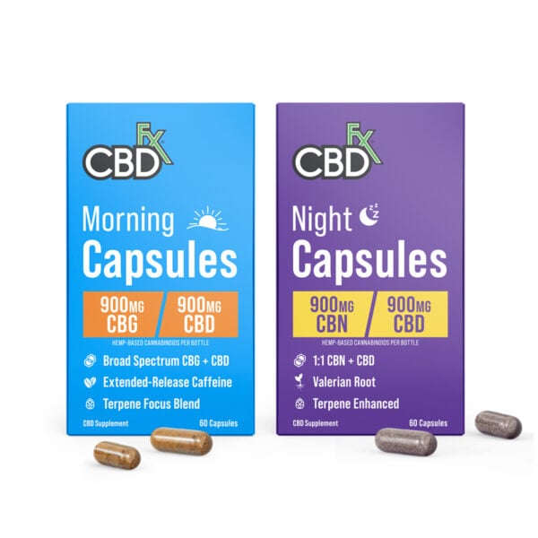 Morning & Night CBD Capsules Set by CBDfx